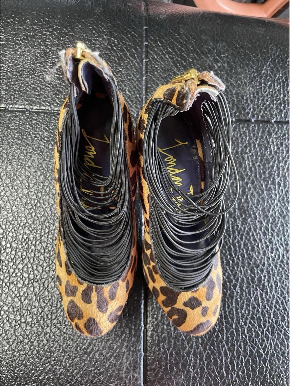 london trash heels 7 Leopard, Print, Black Beige Animal Print